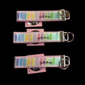 Sally Huss Key Fob Key Chain Wrist Strap Key Fobs Handmade  X 3 Wristlet New